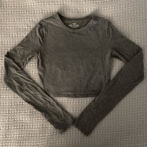Hollister, Skin tight Baby tee, Gray.